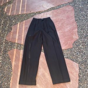 Vintage 90s black pleated linen trousers